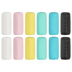 12 Pcs Silicone Bottle Covers for Travel, Black/White/Pink/Blue/Green/Yellow