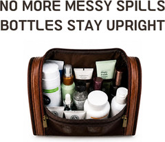PageA Compact Travel Toiletry Bag for Men, Small Portable Hanging Dopp Kit