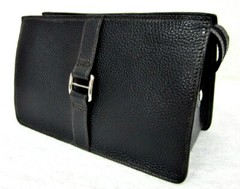 Compact Toiletry Bag LEATHER BLACK High Quality – Bellissima Creation Solingen