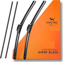 Water Repellent Silicone Wiper Blades 24&Prime; 19&Prime; Set with Multiple Adapters and 2 R
