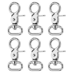 6pcs swivel hooks for snap, 20mm claws for lanyard, silver