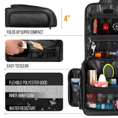 Travel Toiletry Bag for Men and Women – (10.6”X10.6”X3.2”) Large Hanging Toiletr