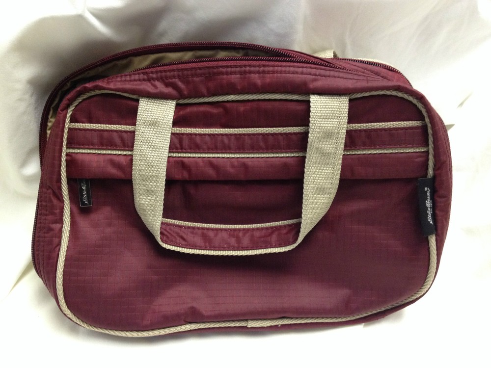Eddie Bauer Travel Kit Bag Zip Around with Two Sections 10 x 7 x 3 Handles