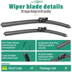24&Prime; 19&Prime; Windshield Wiper Blades Replacement for Honda Civic 2022 2023 2024 20…