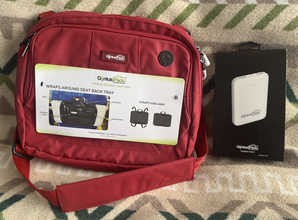 Genius Pack High Altitude Flight Bag Crossbody Red + Power Pack Medium 5000mAh