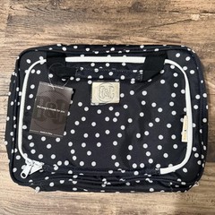 Bang & Carsen Black Polka Dot Travel Toiletry Cosmetic Organizer Zip Bag Case