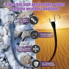 Bungee Cords with Hooks (20 Pack) 10&Prime;4pcs, 15&Prime;4pcs, 21&Prime;8pcs, 31&Prime;4pc, Black