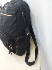 Tumi Voyageur Carson Backpack Black/Gold Hardware Laptop Business Carry-on