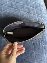 Mark & Graham Leather Dual Travel Organizer Bag Navy Blue