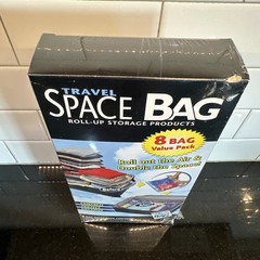 NEW Original Space Bag Travel Compression Seal Roll Up Storage Bags 8 Value Pack