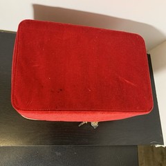 Estee Lauder Red Velvet Bow Cosmetic Bag Double Zip Travel Makeup Case Storage