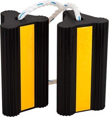 Rubber Wheel Chock Tire Wedge Blocks Rope Connect Truck Trailer Camper Aircraft