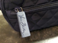 Vera Bradley Travel Toiletry Bag Blue Navy PVC-Lined Zip Pockets NWOT