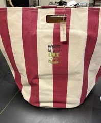 PEHR TOTE large beach bag, maroon and off white, with Tequila logo, new with tag