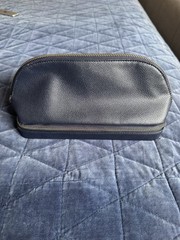 Mark & Graham Leather Dual Travel Organizer Bag Navy Blue