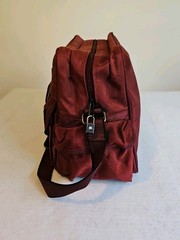 Universal Trav-Ler Travel Bag Carry On Tote Zippered Pockets Maroon 17&Prime;x 12&Prime; Vtg