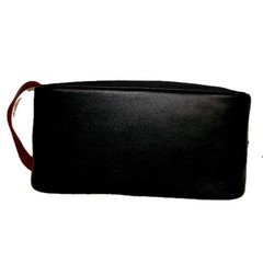 FITLEIST RED LEATHER BLACK NYLON DOPP KIT BAG