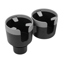 Car Double Cup Holder Extender, 2-in-1 6.16×4.56 inch, Grey
