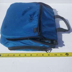 LL Bean Hanging Travel Bag Toiletries Shaving Nylon Pockets Swivel Hook Blue