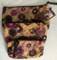 Donna Sharp 3 Piece Rectangle Cosmetic Bags EXPRESSION