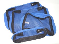 Packing Cubes Zipper Bag Set of 4 Luggage Organizer Case Blue Travel Storage USA