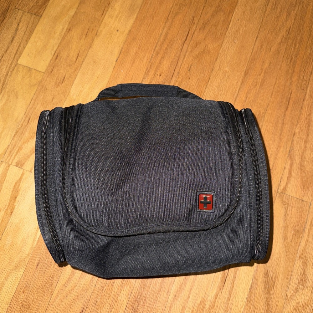 Swiss Tech Hanging Toiletry Travel Bag Slate Gray 25 pockets