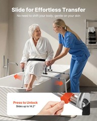 Sliding Shower Chair, 400 lbs Tub Transfer Bench for Bathtub with Swivel Seat,