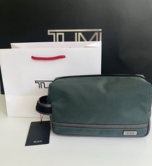 Tumi Dark Opal Green Medium Kit Travel Accessory Zipper Pouch Bag