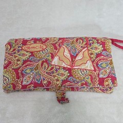 Wet Dry Swim Bag Wear Me/Wash Me Lingerie Red Trim Snap Zipper Close Floral