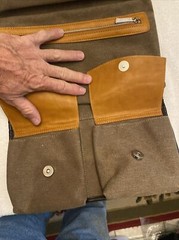 Vetelli Brown Vegan Leather ,Canvas Travel Accessory ,Case ,Hanging Bag