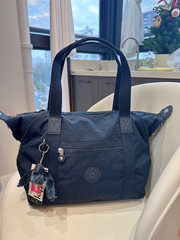 NWT Kipling Art S Tote Bag in Navy dark blue Medium Size light weight duffel