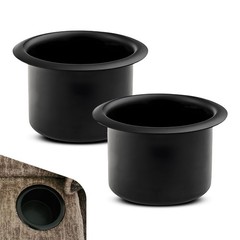 Ferianl 2PCS Car Cup Holder Insert, Recessed Drop in Metal Drink black