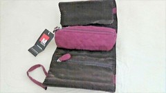Quilted Sueded Fabric Travel Roll Jewelry Pouch NEW WTags 5.5 x 9.5&Prime; UnRolled