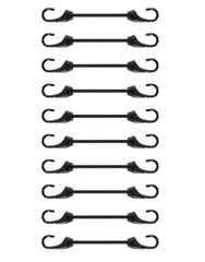 Joneaz Mini Bungee Cord with Hooks 2 inch, 10-Piece, UV 2 Black