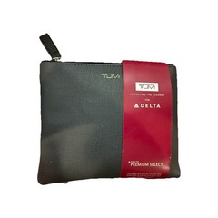 TUMI Delta Airlines Premium Amenity Case – Textured Gray Toiletry Bag 7 x 6 NEW