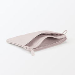 Muji Wrinkle Nylon Flat Pouch Pink M Approximately 19 x 13.5cm JP