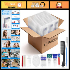 Travel Toiletry Kits – 40-Pack Disposable Hygiene Essentials, Individually Wrapp