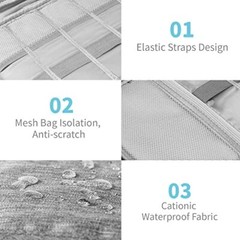 Electronics Travel Organizer,Portable Waterproof Electronic Single Layer A-Grey