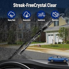 Front and Rear Windshield Wiper Blades, 3 Pcs Front 2017-2025 For Jaguar F-PACE