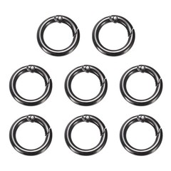 8pcs 25mm/1&Prime; Metal Spring Ring for Keys, Round, Gunmetal