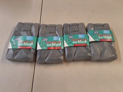 Lot of 4: COOL GEAR Freezer Gel Ice Block ~ Gray ~ Non-toxic ~ Stackable Design
