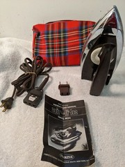 Folding Air-lite FRANZUS TRAVEL IRON Model AL100 with manual VINTAGE APPLIANCE