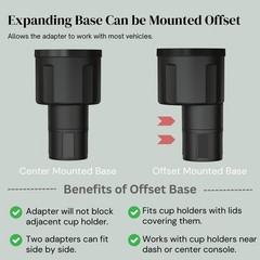 Swigzy Car Cup Holder Expander Adapter Holds 18-40 oz (Standard Base), Black