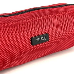 TUMI Accent Accessory Cord Pouch Red and Black with Silver Letters