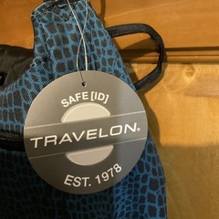 Travelon Anti-Theft Convertible Backpack Tote Shoulder Bag Blue Black New NWT