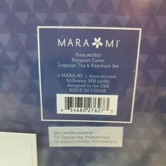 Mara Mi Travel Accessories luggage tag passport holder keychain Navy Pink Gold