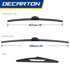 Replacement Wiper Blades 26&Prime;/18&Prime;/16” for Kia Sedona 20062014 High Quality » »
