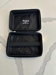 TUMI for DELTA Amenity Travel Case Color Grey Black Hard Case Only Empty