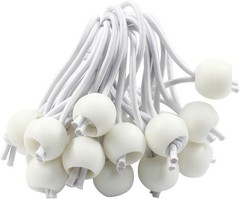 Waziaqoc 50 Pcs Ball Bungee Cords 4 Inch, Tarp Ties 4 White