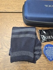 TUMI for Delta Hard Case Shell Toiletry Cosmetic Travel Ameneties Kit INCOMPLETE